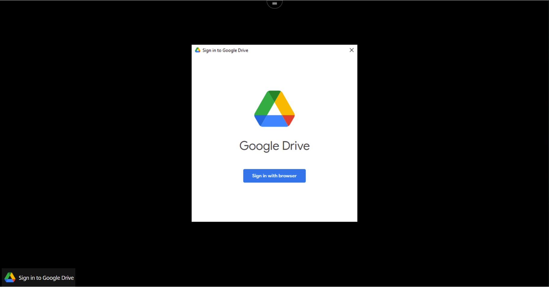 Signing in to Google Drive