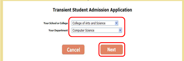UWF Public Knowledge Base > UWF Student Tutorial for Outgoing Transient Students > 5-20-2014 4-11-29 PM.png school and department drop down menus