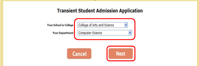 school and department drop down menus