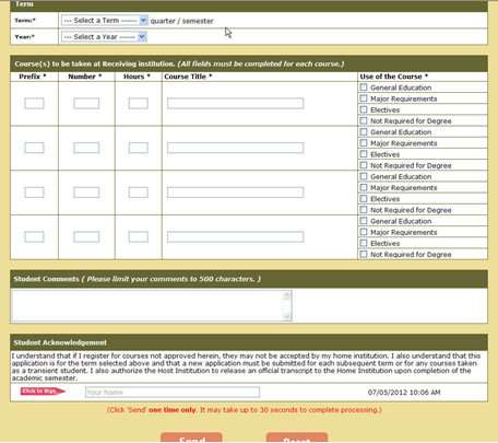 UWF Public Knowledge Base > UWF Student Tutorial for Outgoing Transient Students > image2014-5-20 14:17:21.png fields for application, part 2