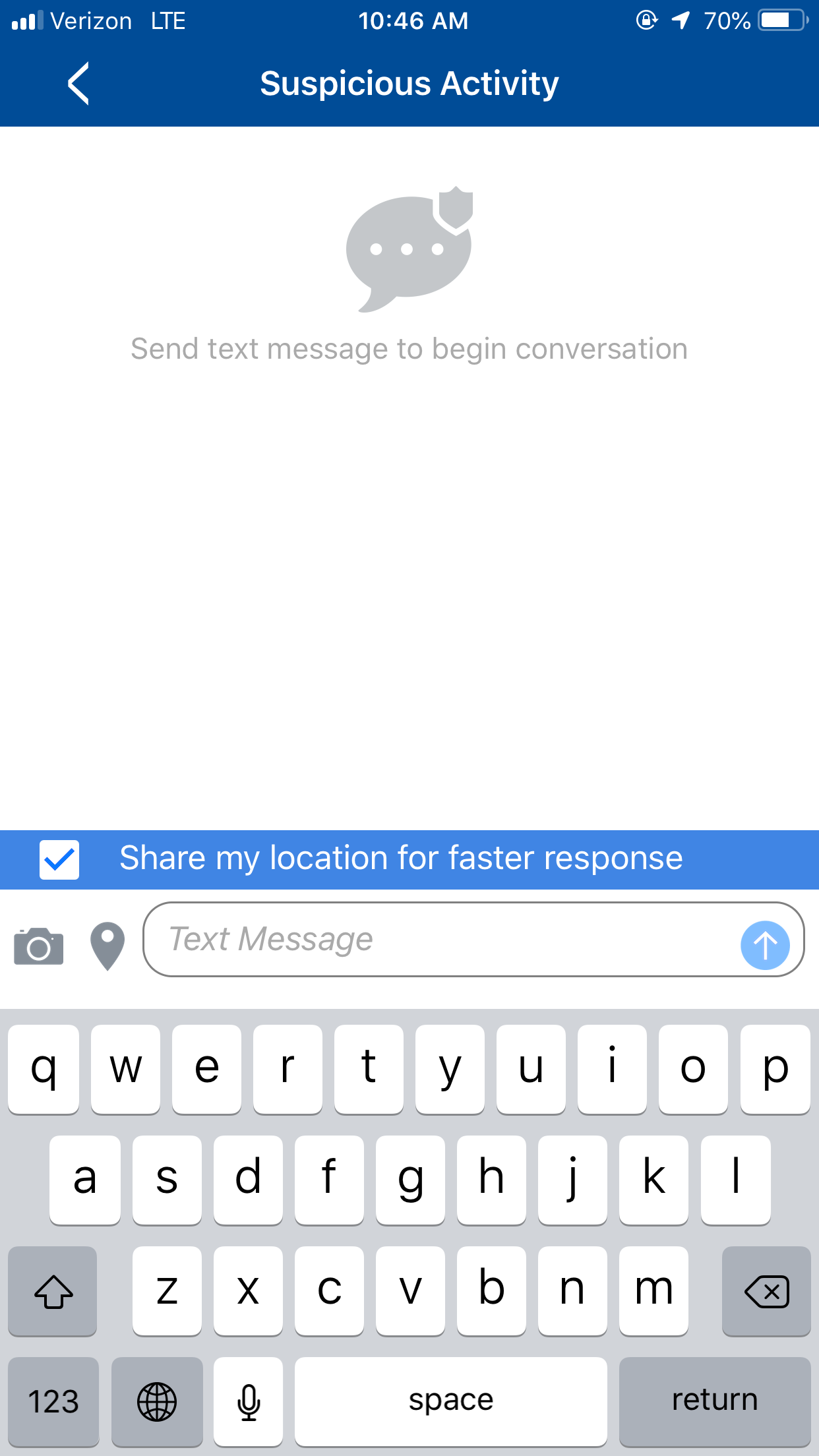 suspicious activity screen