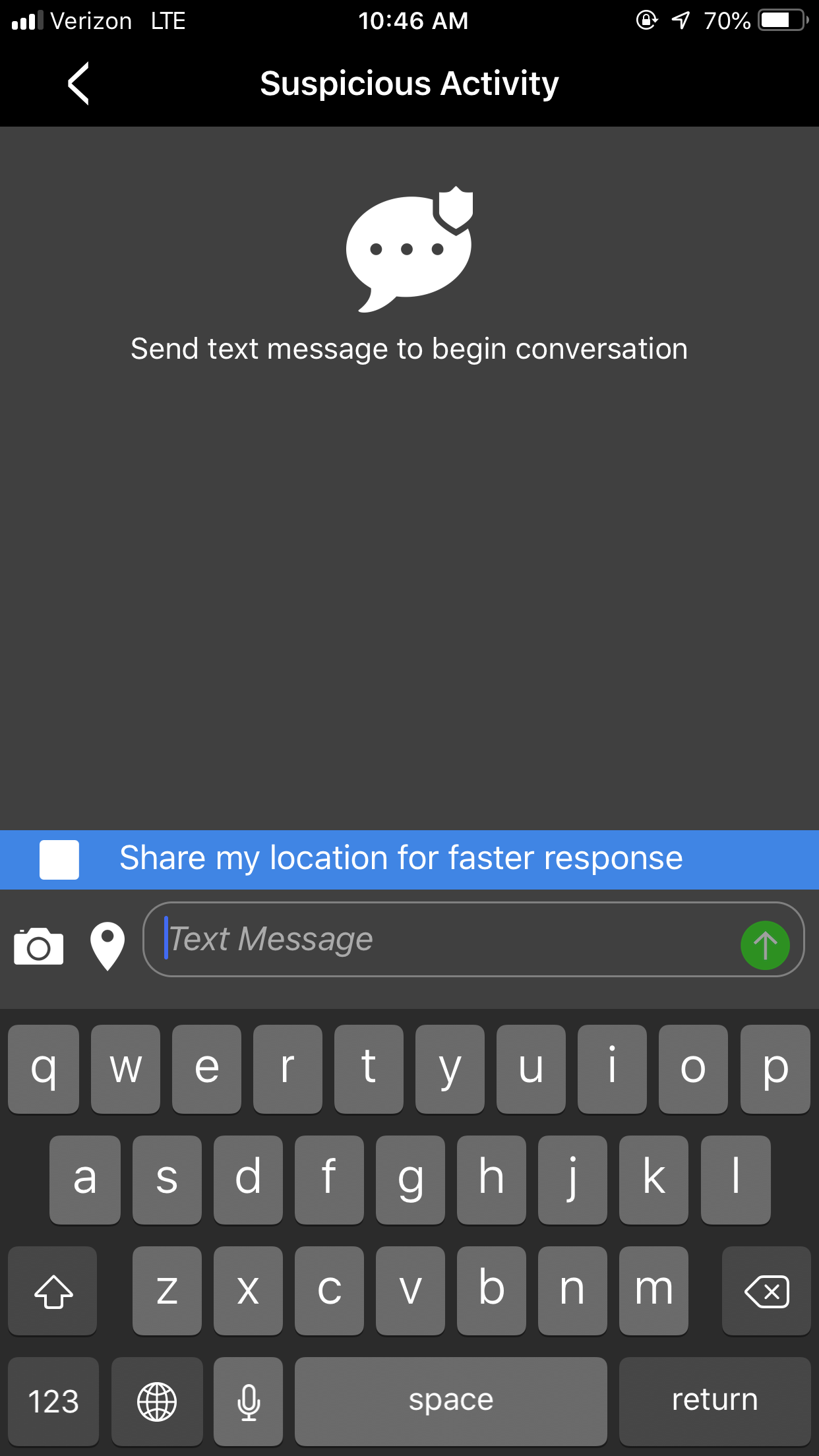 suspicious activity screen