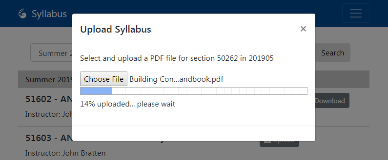 progress bar for uploading files