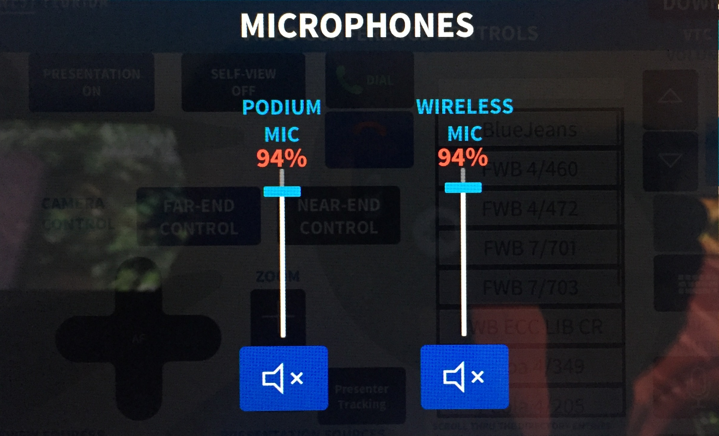 sliders for volume for microphones