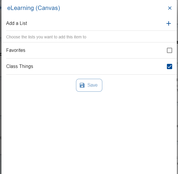 checkbox for created list