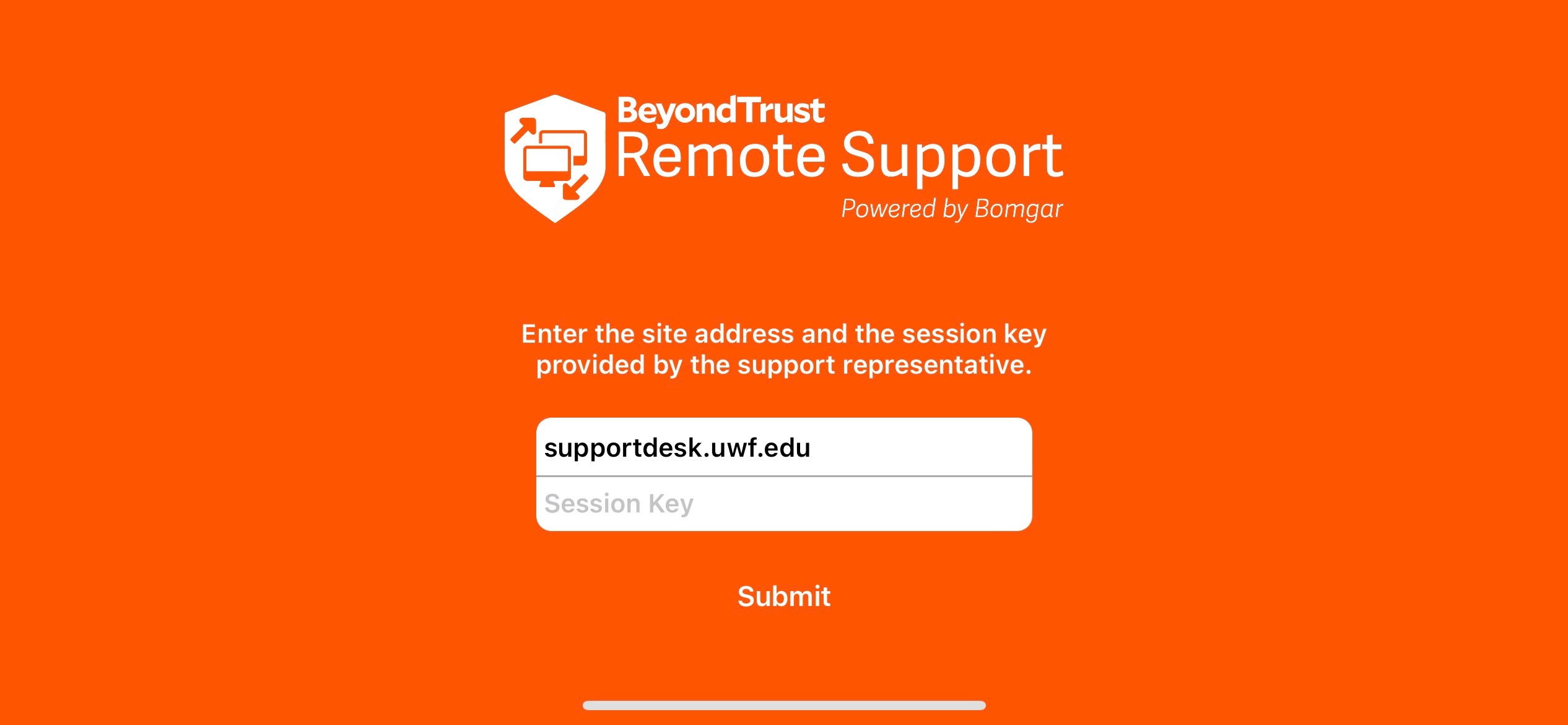 fields for Site Name and Session Key