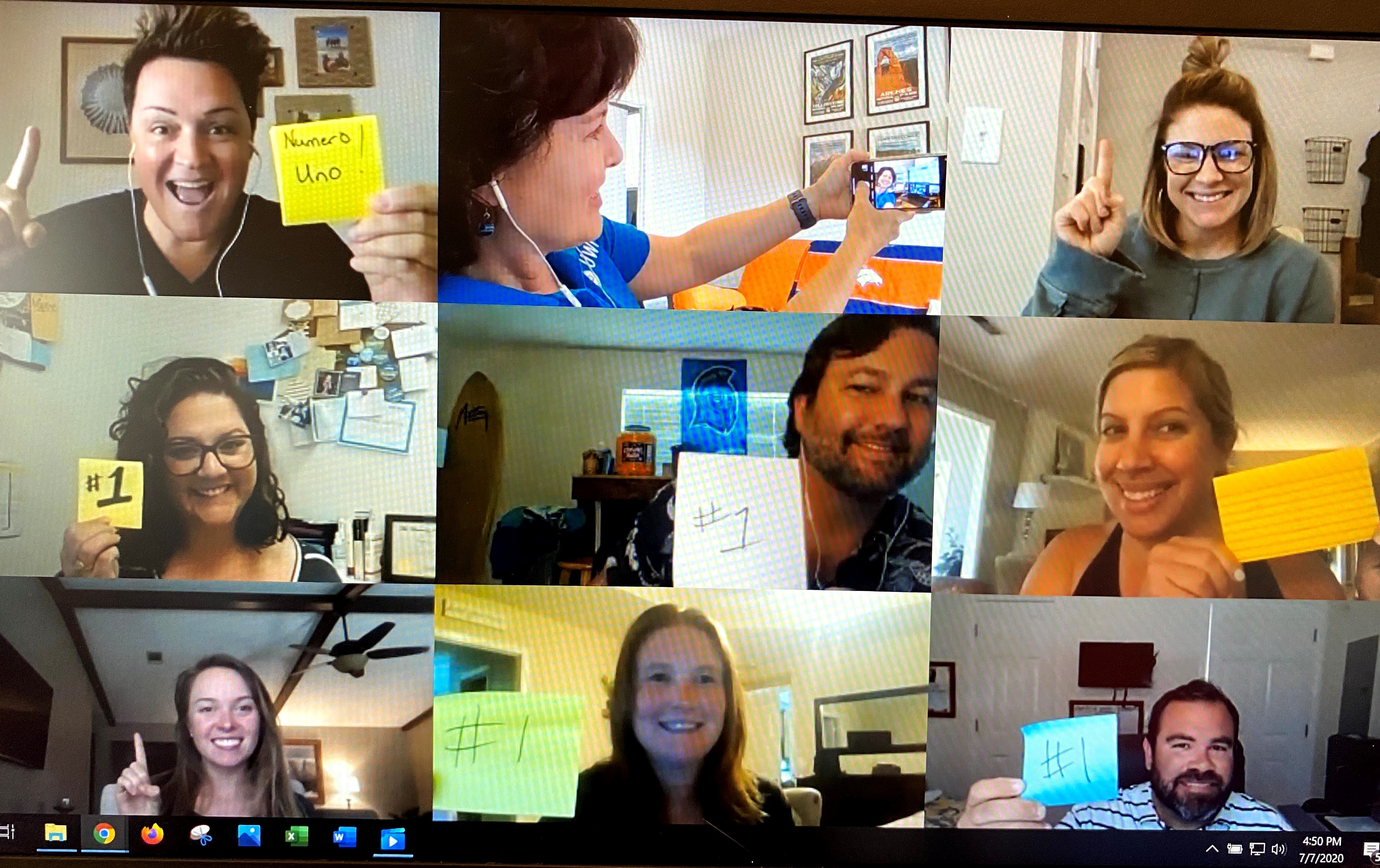 screenshot of a video-conferencing session