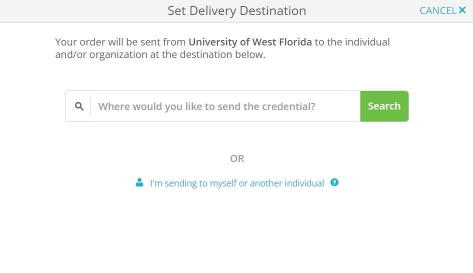 Set Delivery Destination