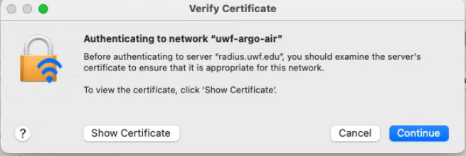 ArgoAir security certificate