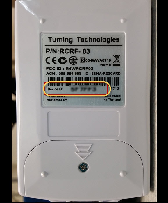 six-digit Device ID located on the back of your clicker