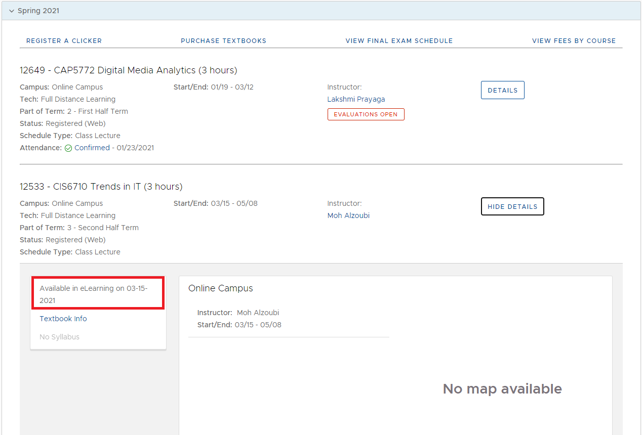 elearning availability date
