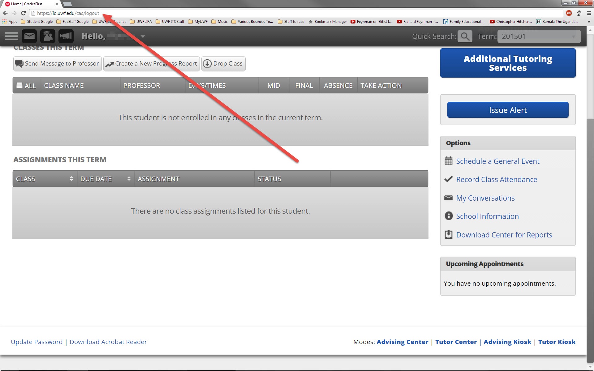 address bar of browser