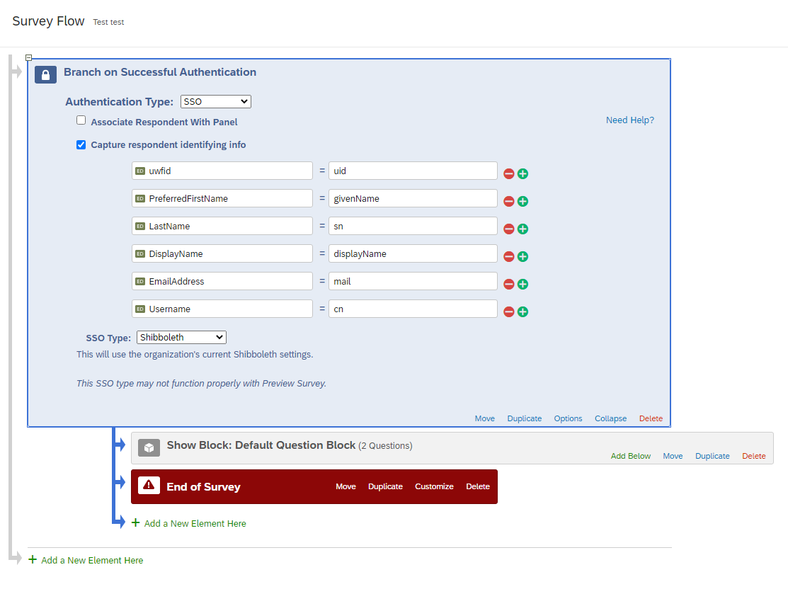 various configurations for SSO