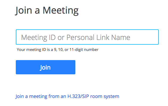 UWF Public Knowledge Base > Getting Started with Zoom > join-a-meeting.png field for meeting ID, Join button