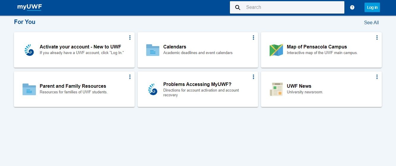 MyUWF homepage