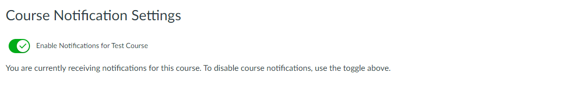 Enable Notifications toggle switch on