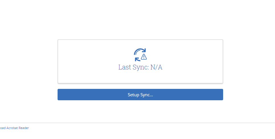 Setup Sync button