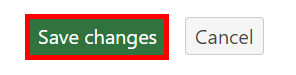 'Save changes' button