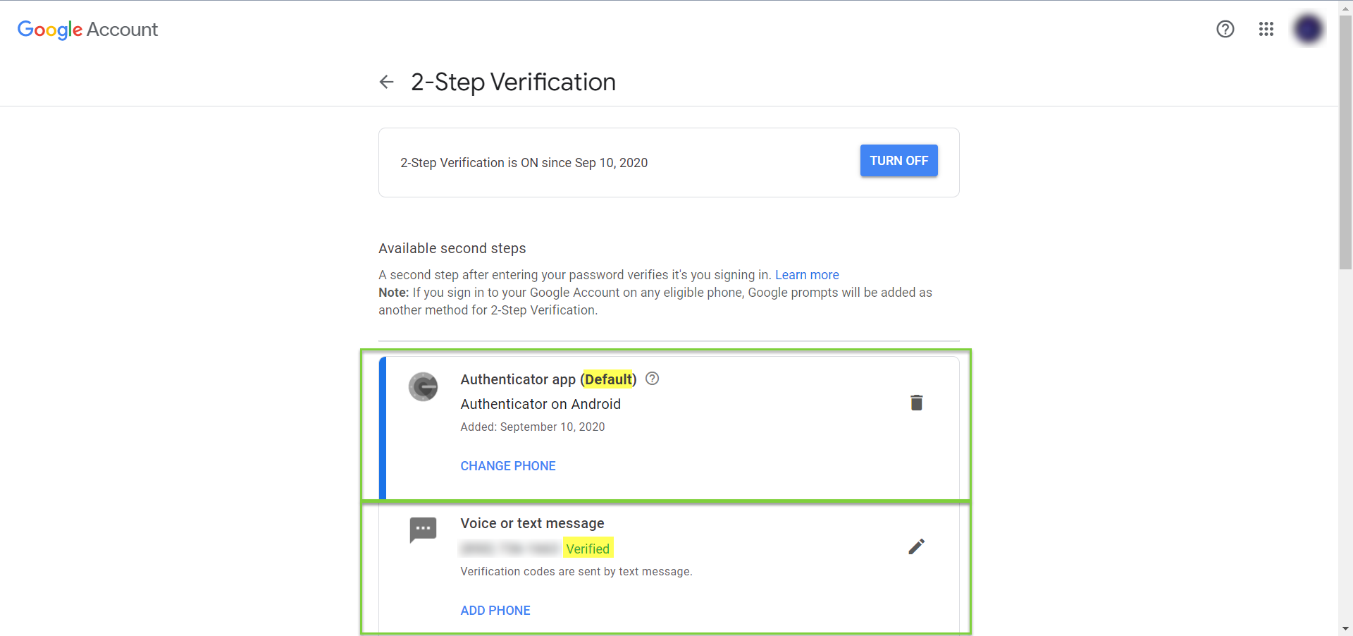 multiple 2fa enabled for account