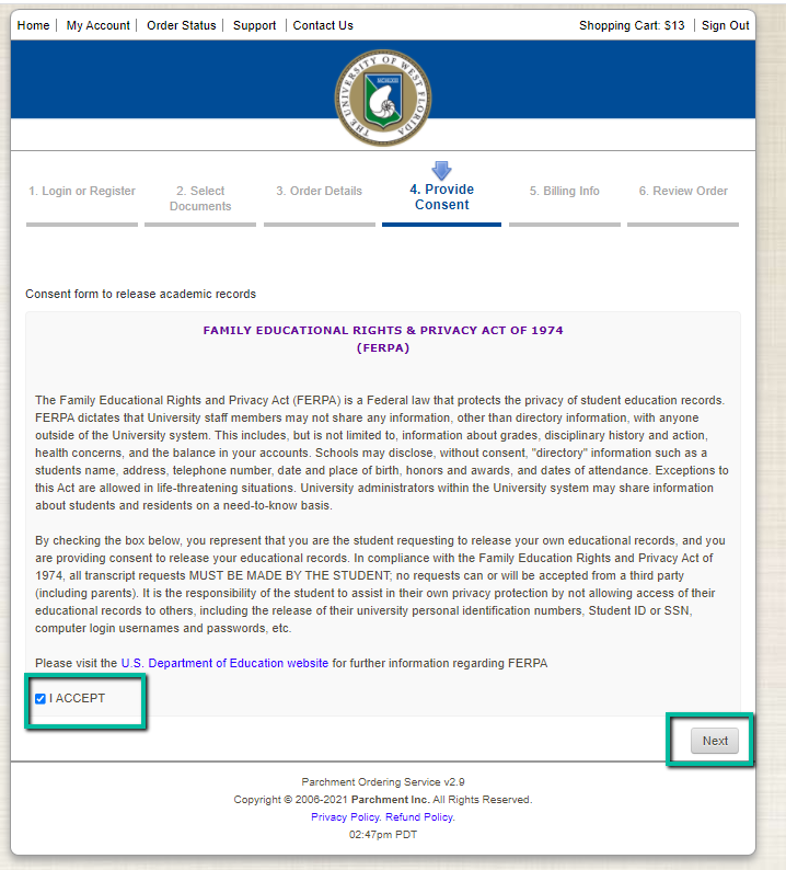 UWF Public Knowledge Base > How to Submit a Diploma Request > image2021-9-1_16-48-37.png