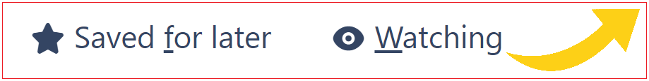 Screenshot of save for later and watch buttons