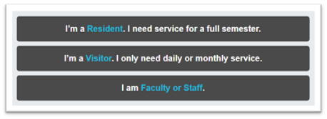 Select I am a Resident. I need service for a full semester.