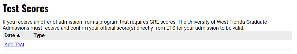 'Test Scores' section