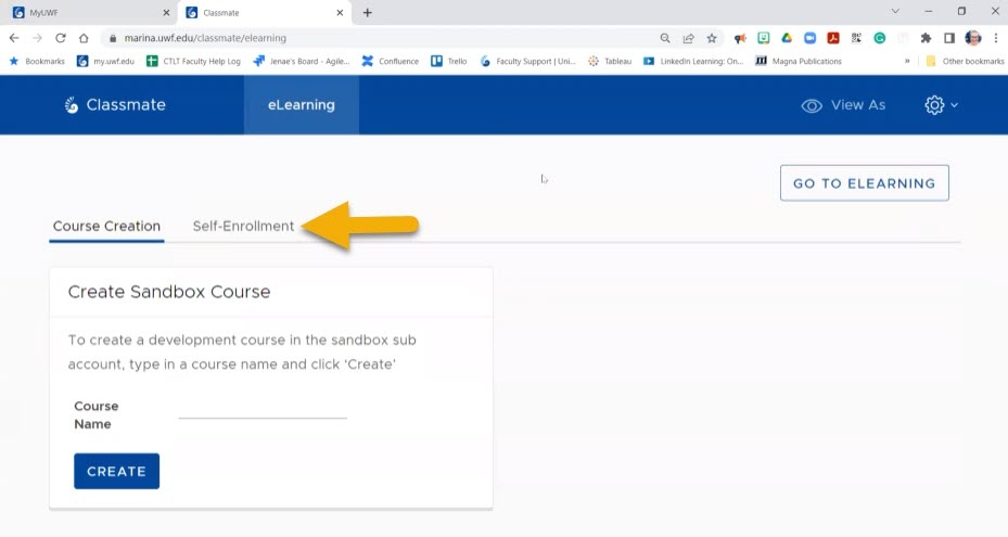 Click on the 'Self-Enrollment' tab