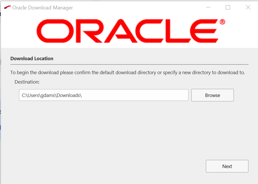 Oracle Download Manager File Location