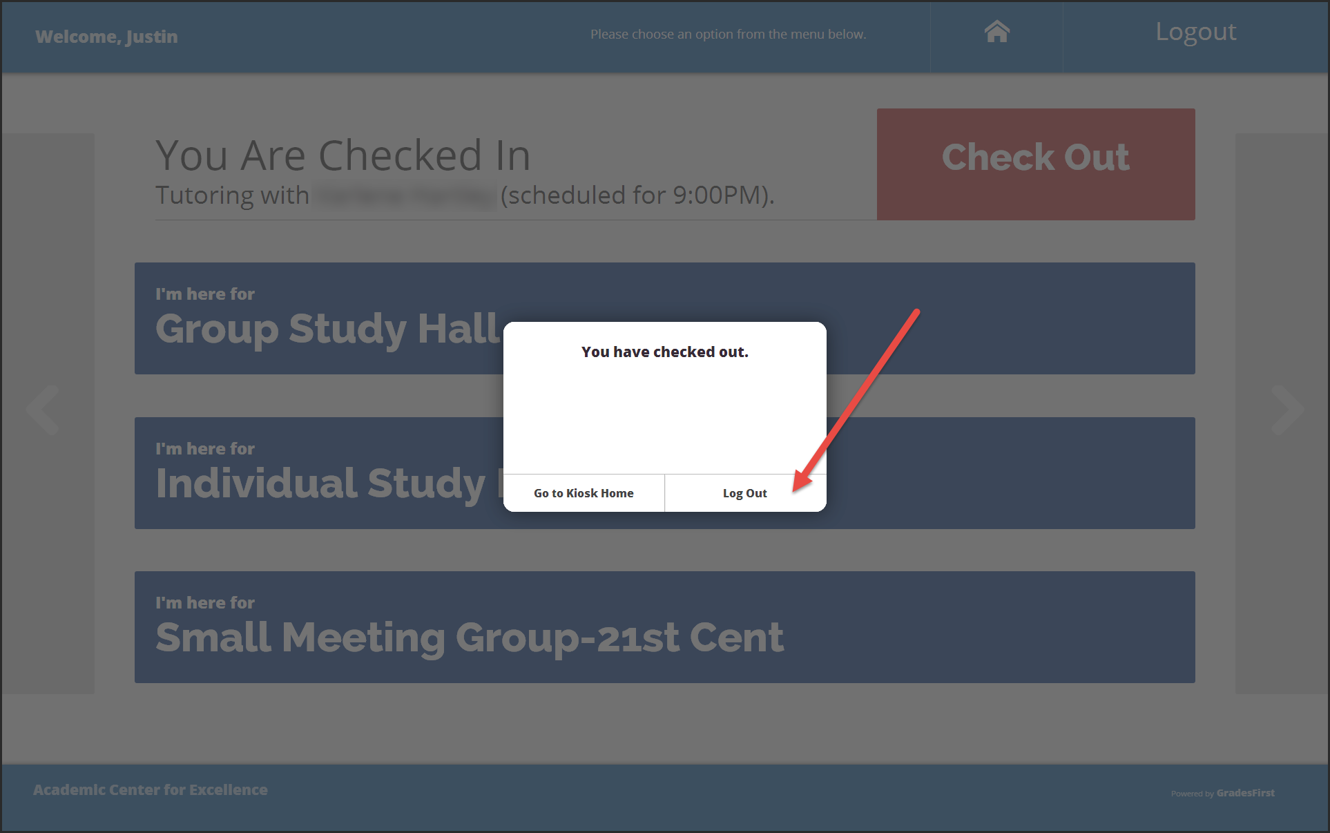 Log Out button