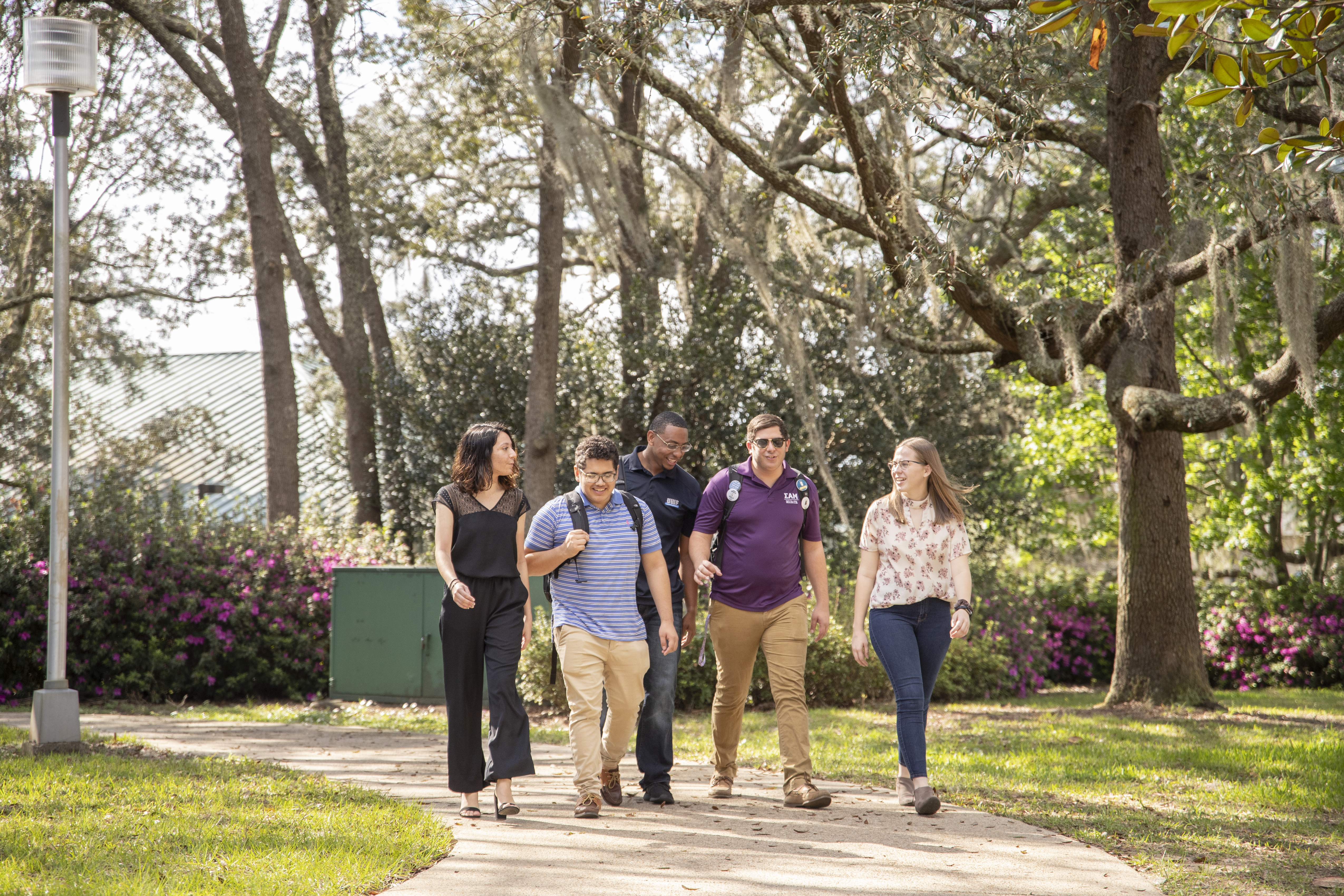 Students walking on campus