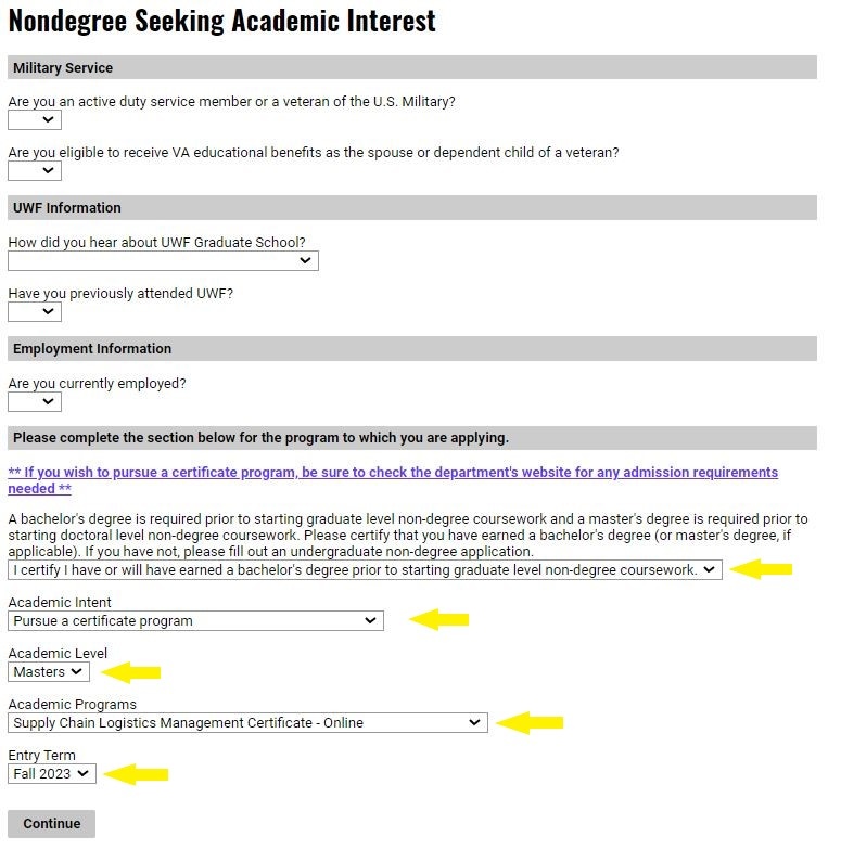Complete Academic Interest Form 