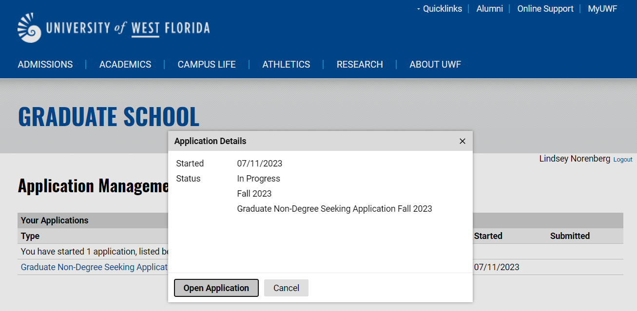 Open Application