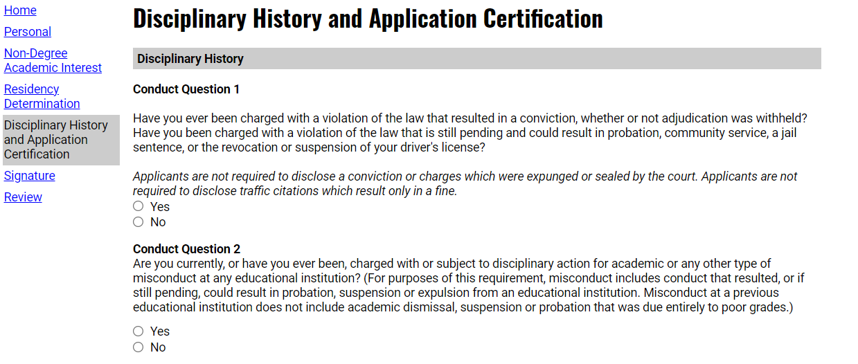 Conduct Questions