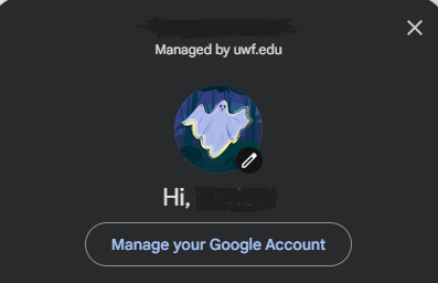 Manage your google account screen