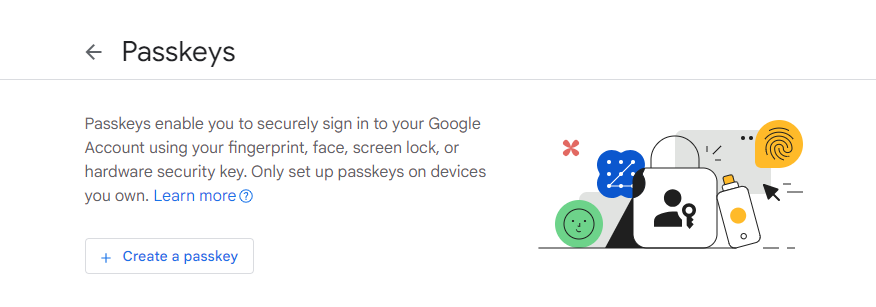 Passkey screen