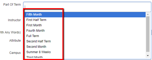 UWF Public Knowledge Base > Searching for Course Offerings > image2019-2-6_14-7-24.png Part of Term field