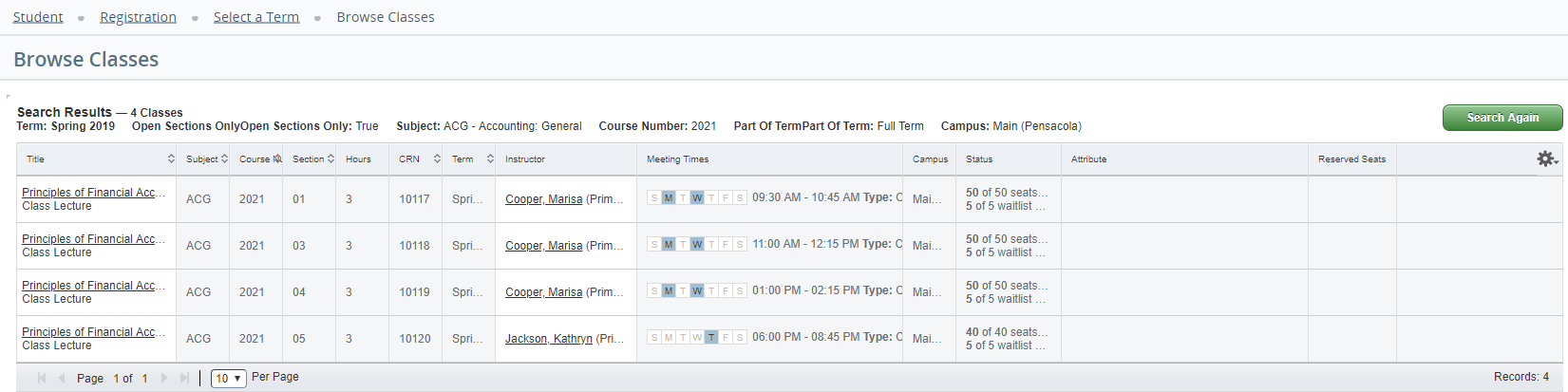 Course menu image