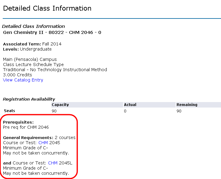 prerequisites and general requirements for a course