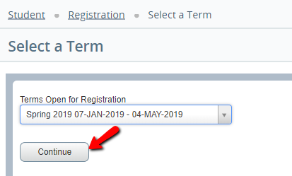 Image of Registration menu