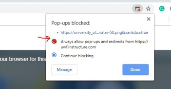 allowing popups for efollet website