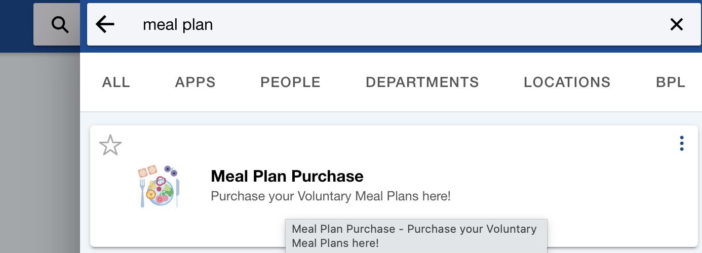 meal plan purchase app