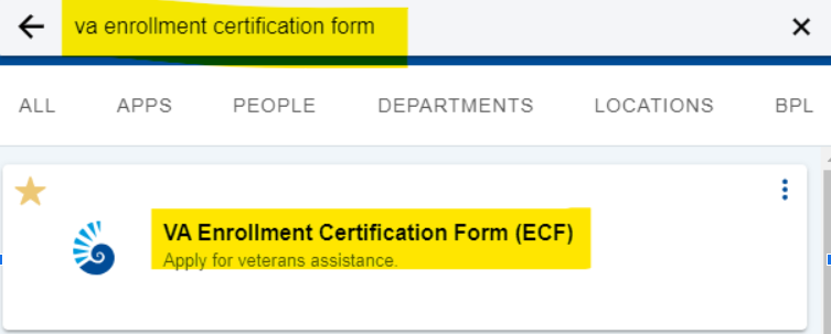 Search results for VA Enrollment Form in MyUWF