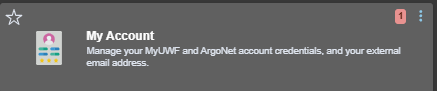 Screenshot of 'My Account' found under MyUWF. 