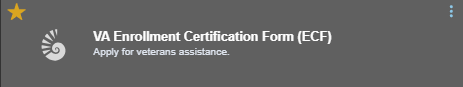 Snippet of VA Enrollment Certification Form (ECF) found under MyUWF. 