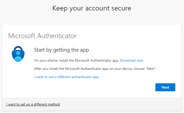 Microsoft Authenticator Setup