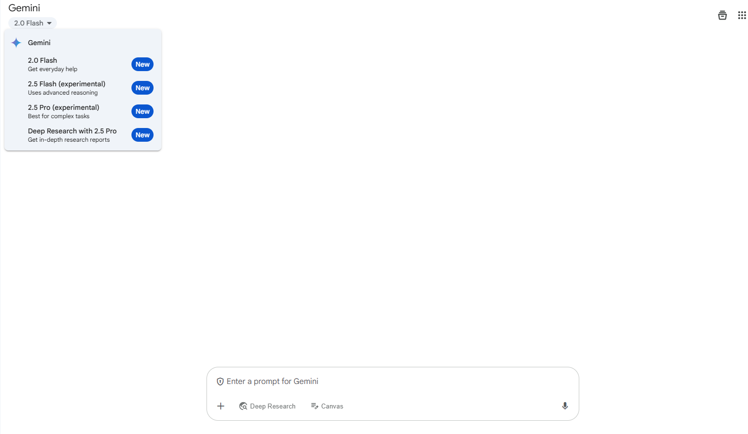 Gemini with the different models