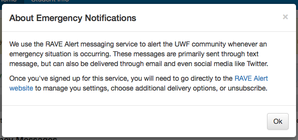 image of About Emergency Notifications box in the Contact and Privacy Information app