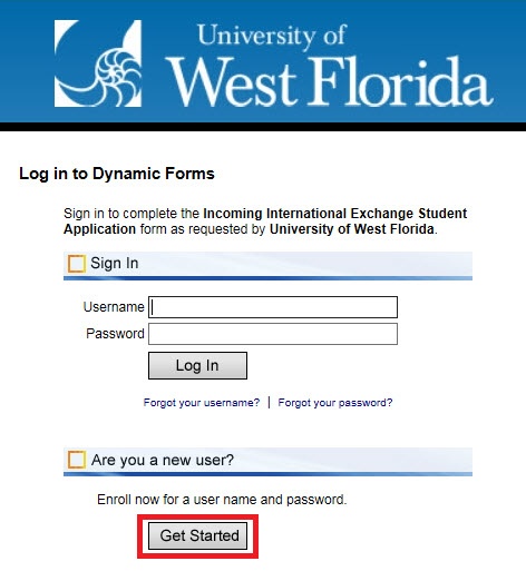 Get started button