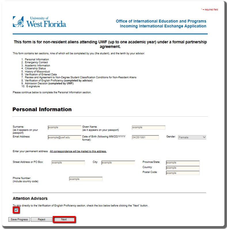 Attention Advisors checkbox